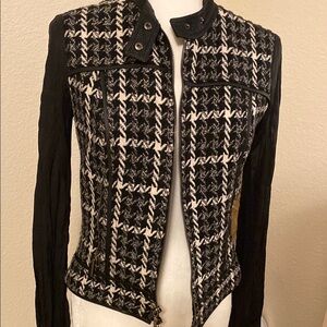 Alberto Makali Black and White Houndstooth Blazer